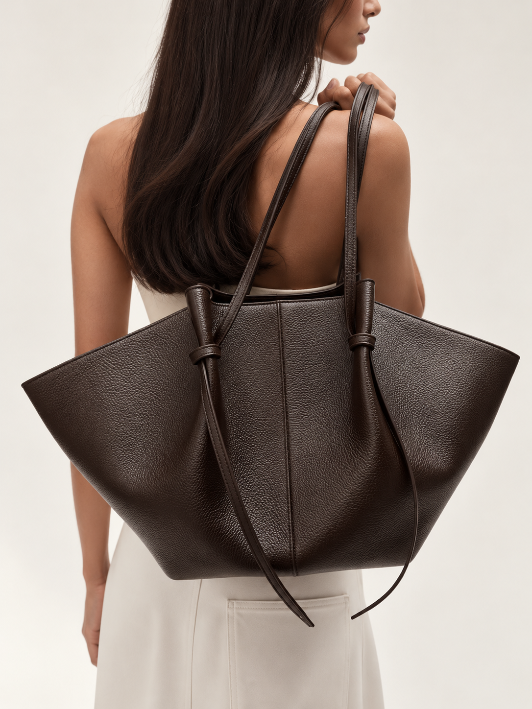 Lychee-Textured Oversized Tote Bag